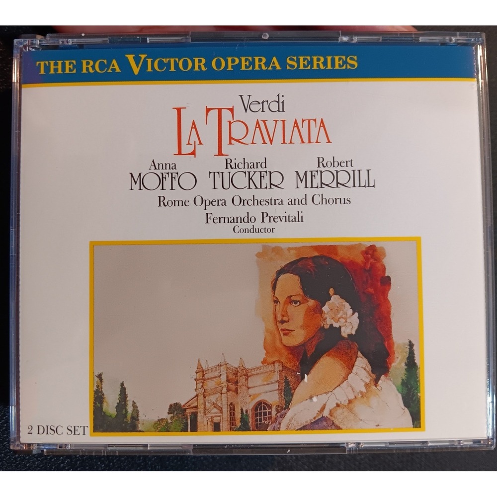 Verdi La Traviata 2 CD Moffo Tucker Merrill RCA 4144-2-RG Classical Box Set EUC